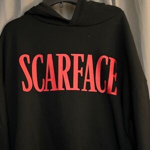 Reason Black Sweater with Bold Red Print